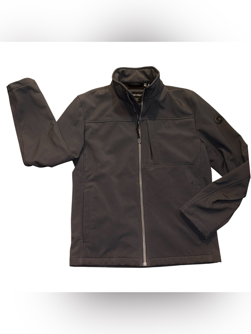 Calvin Klein Men's Infinite Stretch Soft Shell Jacket in charcoal Size S